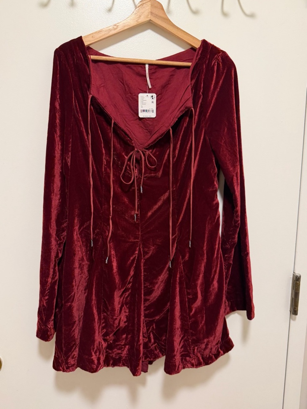 Free People Velvet Lace-Up mini velvet dress, NWT see listing - Picture 8 of 16